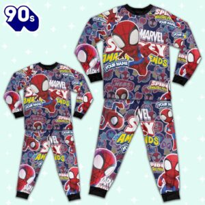 Personalized Name Spidey and His Amazing Friends Cute Pajamas - Family Disneyland Matching Pajamas Set 3 Personalized Name Spidey and His Amazing Friends Cute Pajamas - Family Disneyland Matching Pajamas Set