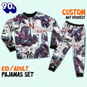 Personalized Name Spidey Man Friends Venom Comic Pajamas - Family Disneyland Matching Pajamas Set