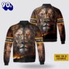 Personalized Name The Lion Christian Jesus Bomber Jacket For Men Women