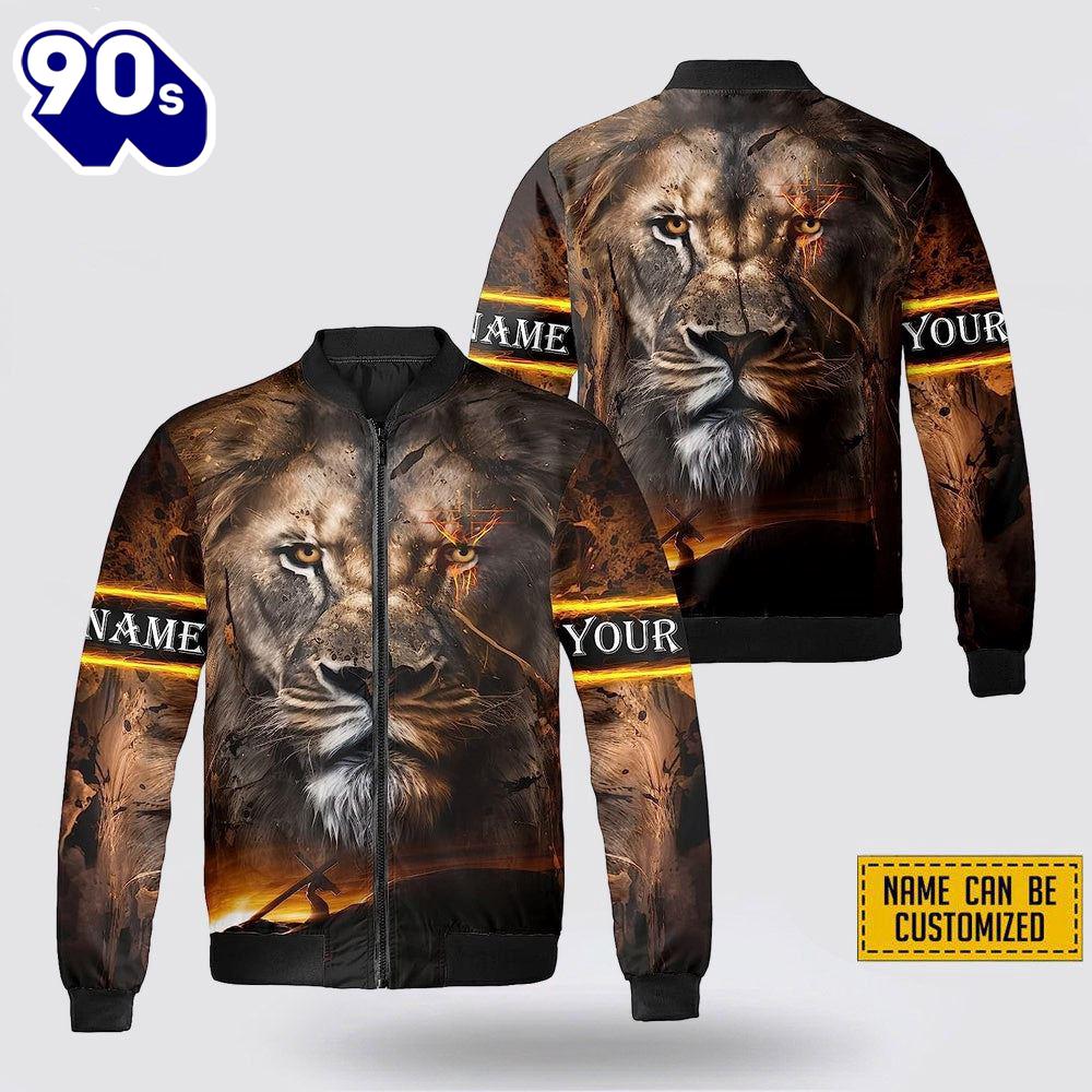 Personalized Name The Lion Christian Jesus Bomber Jacket For Men Women Personalized Name The Lion Christian Jesus Bomber Jacket For Men Women