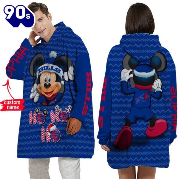 Personalized NFL Buffalo Bills Disney Mickey Blanket Hoodie