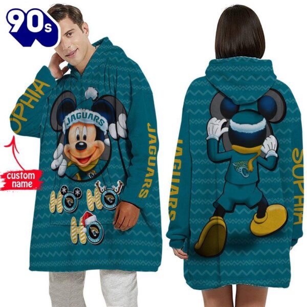 Personalized NFL Jacksonville Jaguars Disney Mickey Blanket Hoodie