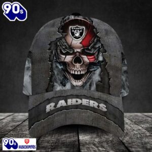 Personalized NFL Las Vegas Raiders Skull Cap V3