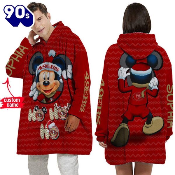 Personalized NFL San Francisco 49ers Disney Mickey Blanket Hoodie