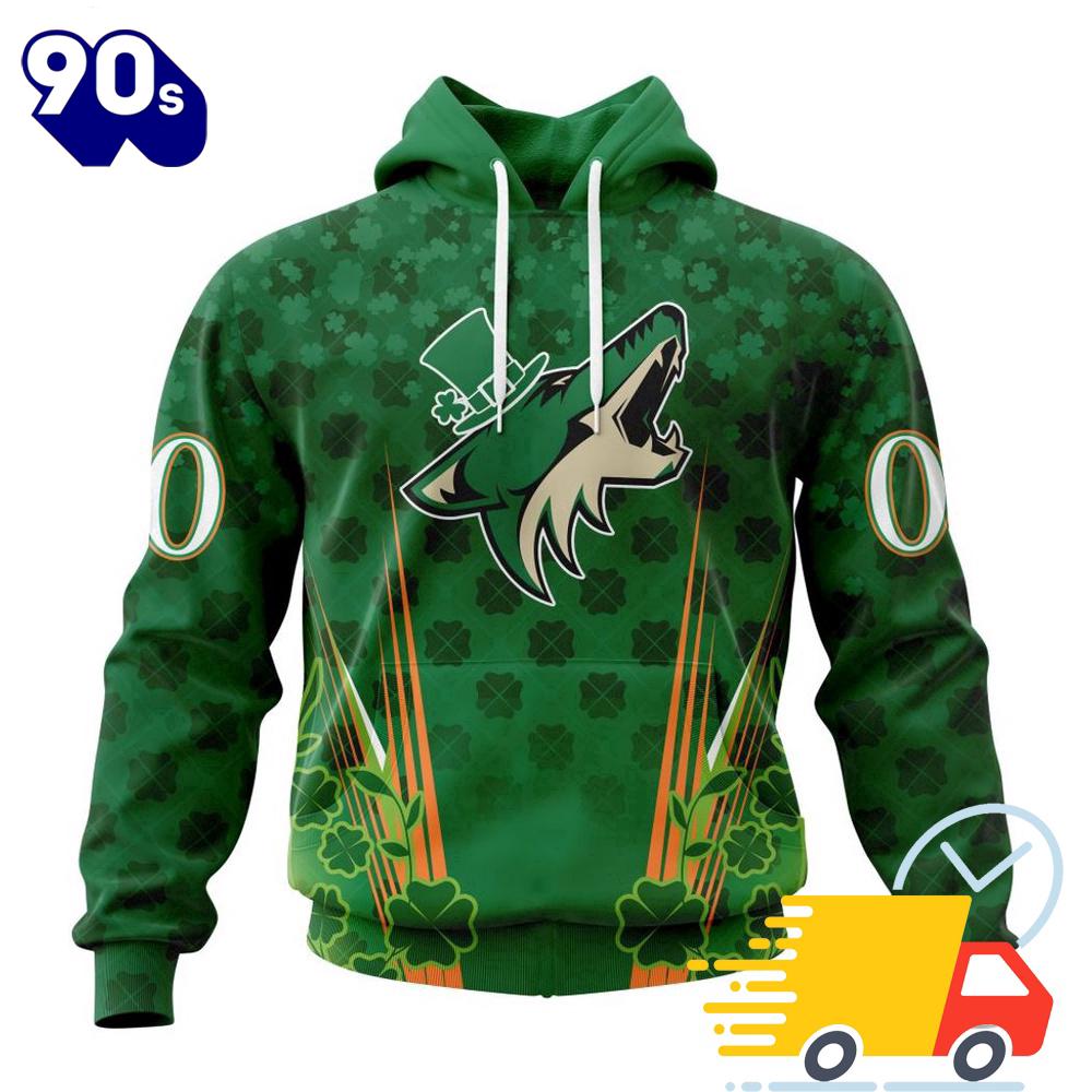 Personalized NHL Arizona Coyotes Full Green Design For St. Patrick's Day All Over Print Shirts Personalized NHL Arizona Coyotes Full Green Design For St. Patrick's Day All Over Print Shirts