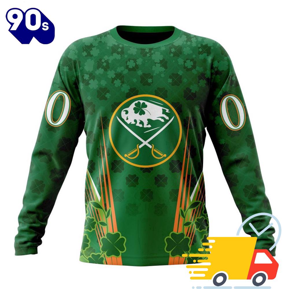 Personalized NHL Buffalo Sabres Full Green Design For St. Patrick's Day All Over Print Shirts Personalized NHL Buffalo Sabres Full Green Design For St. Patrick's Day All Over Print Shirts
