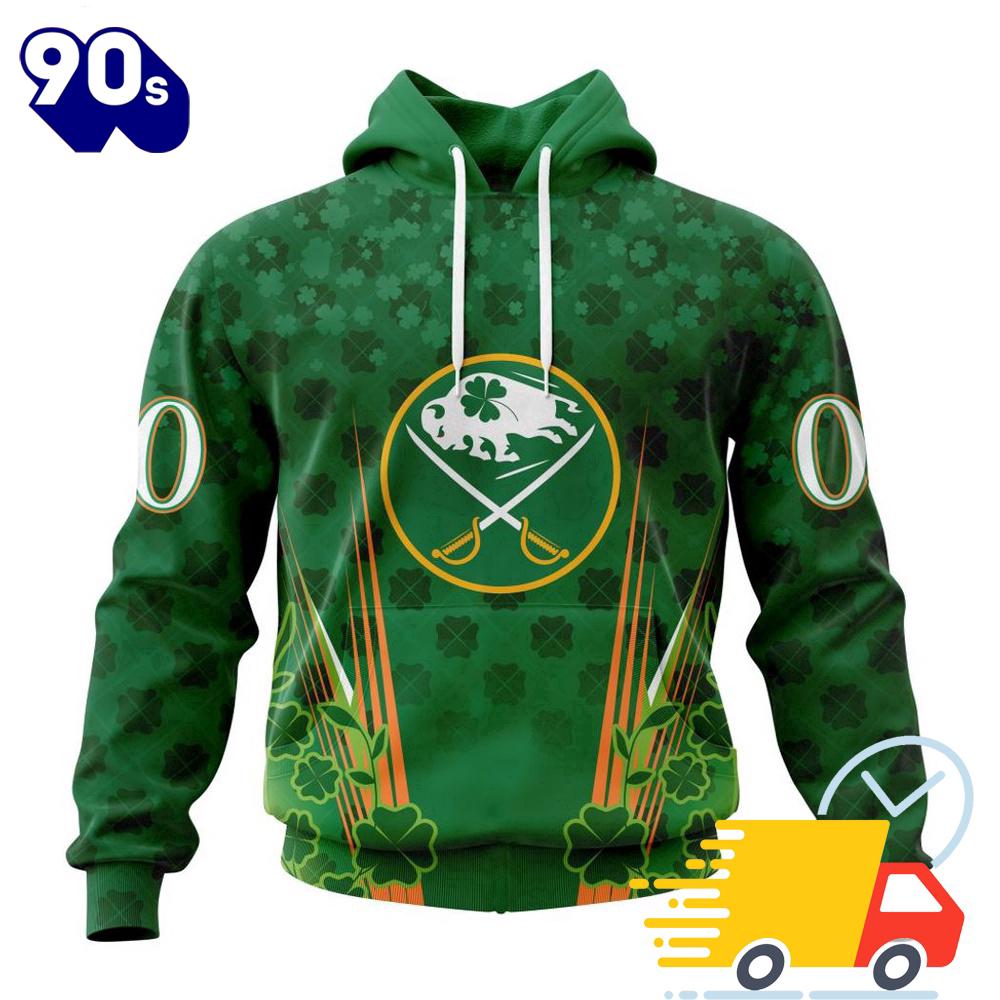 Personalized NHL Buffalo Sabres Full Green Design For St. Patrick's Day All Over Print Shirts Personalized NHL Buffalo Sabres Full Green Design For St. Patrick's Day All Over Print Shirts