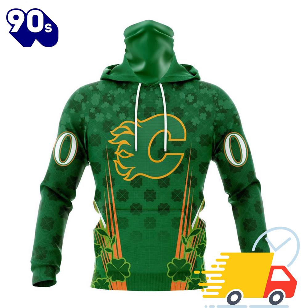 Personalized NHL Calgary Flames Full Green Design For St. Patrick's Day All Over Print Shirts Personalized NHL Calgary Flames Full Green Design For St. Patrick's Day All Over Print Shirts