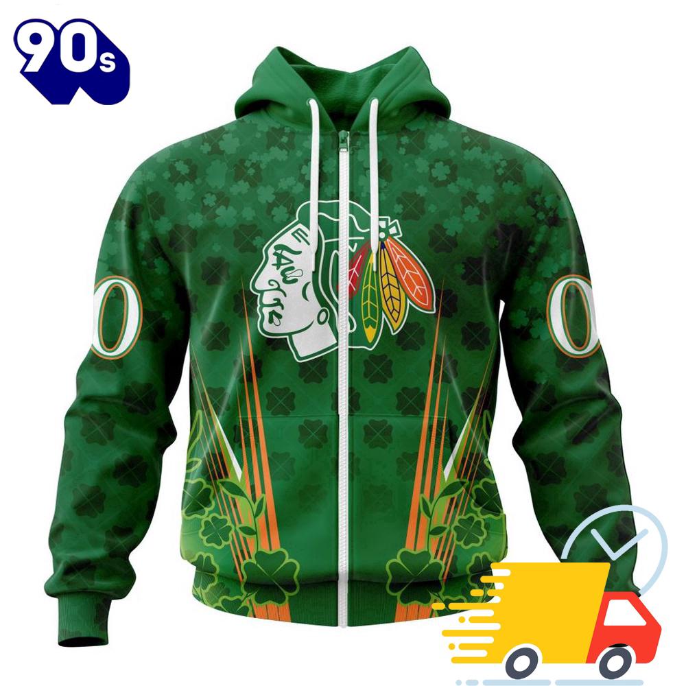 Personalized NHL Chicago Blackhawks Full Green Design For St. Patrick's Day All Over Print Shirts Personalized NHL Chicago Blackhawks Full Green Design For St. Patrick's Day All Over Print Shirts