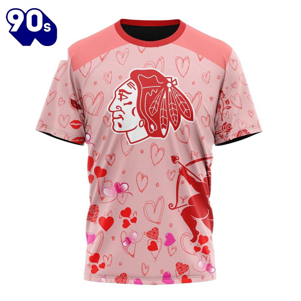 Personalized NHL Chicago Blackhawks Special Design For Valentines Day All Over Print Shirt Personalized NHL Chicago Blackhawks Special Design For Valentines Day All Over Print Shirt