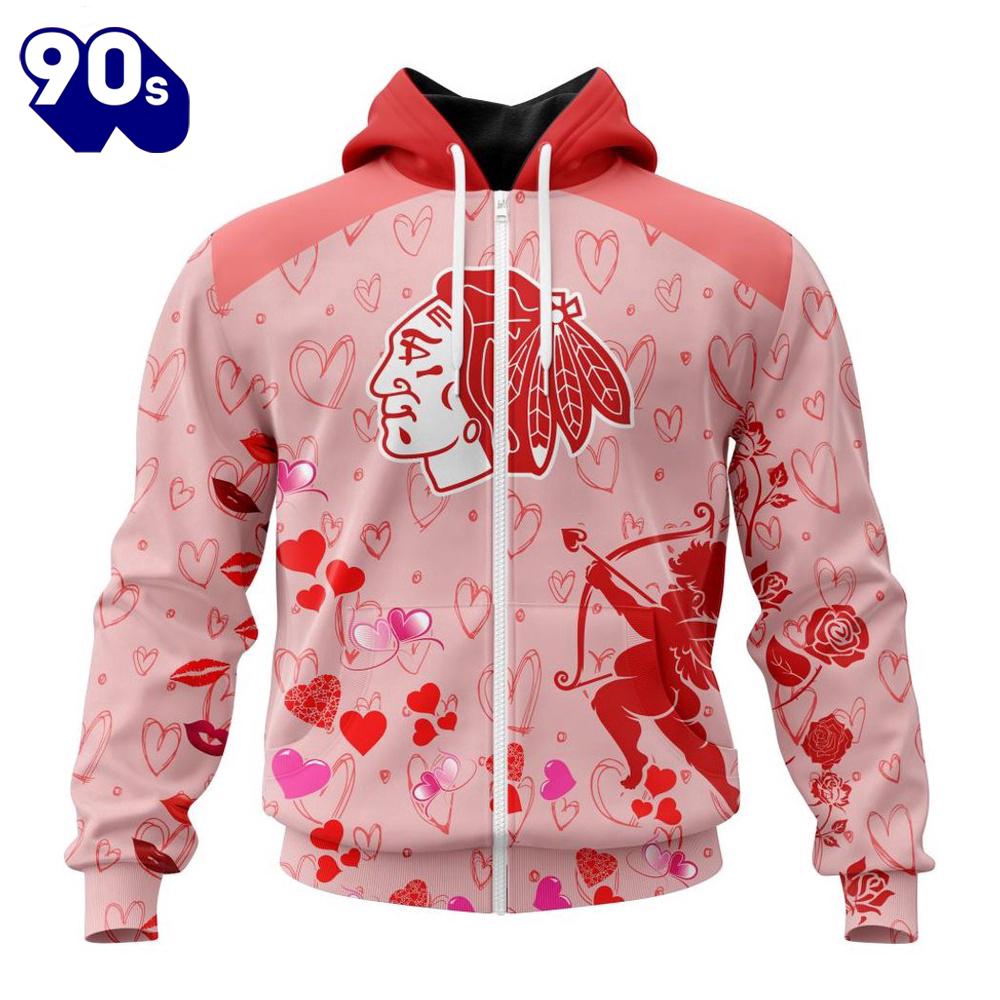 Personalized NHL Chicago Blackhawks Special Design For Valentines Day All Over Print Shirt Personalized NHL Chicago Blackhawks Special Design For Valentines Day All Over Print Shirt