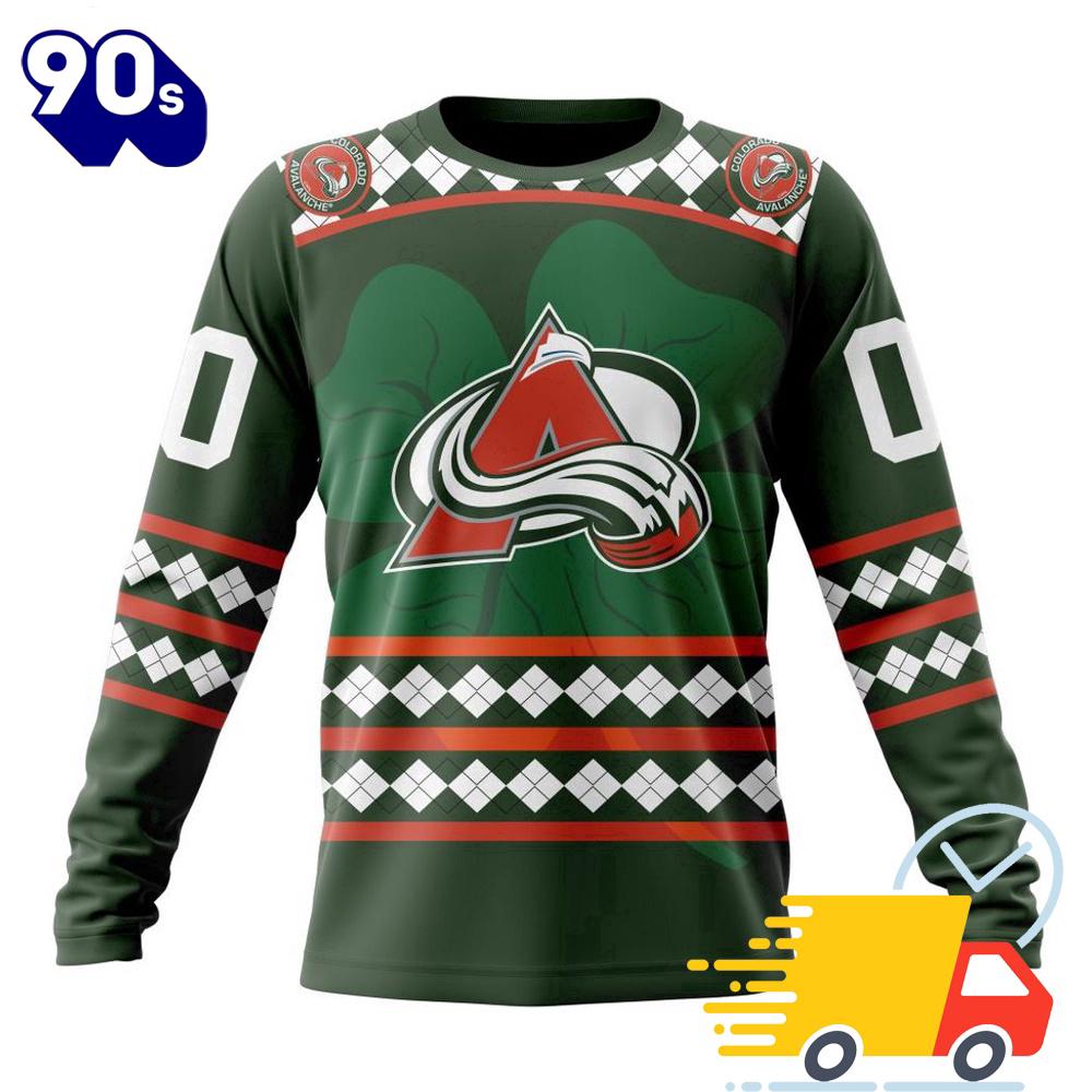 Personalized NHL Colorado Avalanche Specialized Unisex Kits Hockey Celebrate St Patrick's Day 3D Shirts Personalized NHL Colorado Avalanche Specialized Unisex Kits Hockey Celebrate St Patrick's Day 3D Shirts