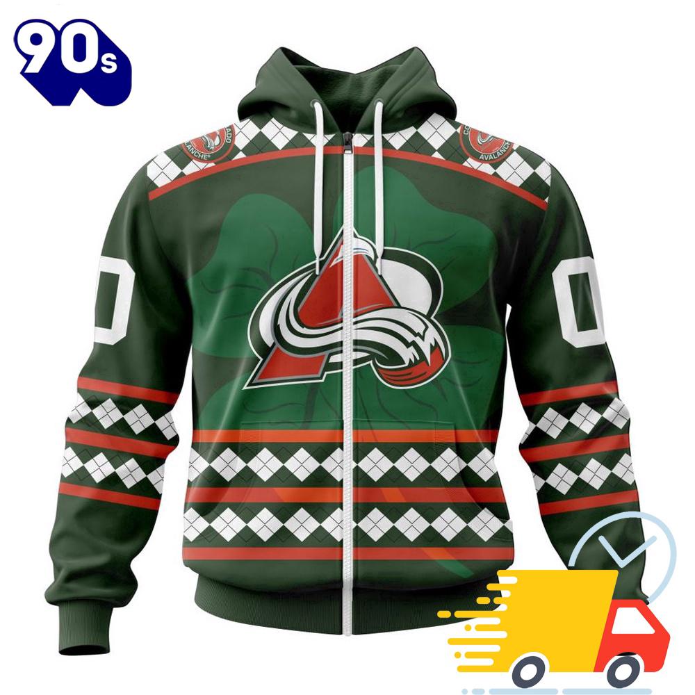 Personalized NHL Colorado Avalanche Specialized Unisex Kits Hockey Celebrate St Patrick's Day 3D Shirts Personalized NHL Colorado Avalanche Specialized Unisex Kits Hockey Celebrate St Patrick's Day 3D Shirts