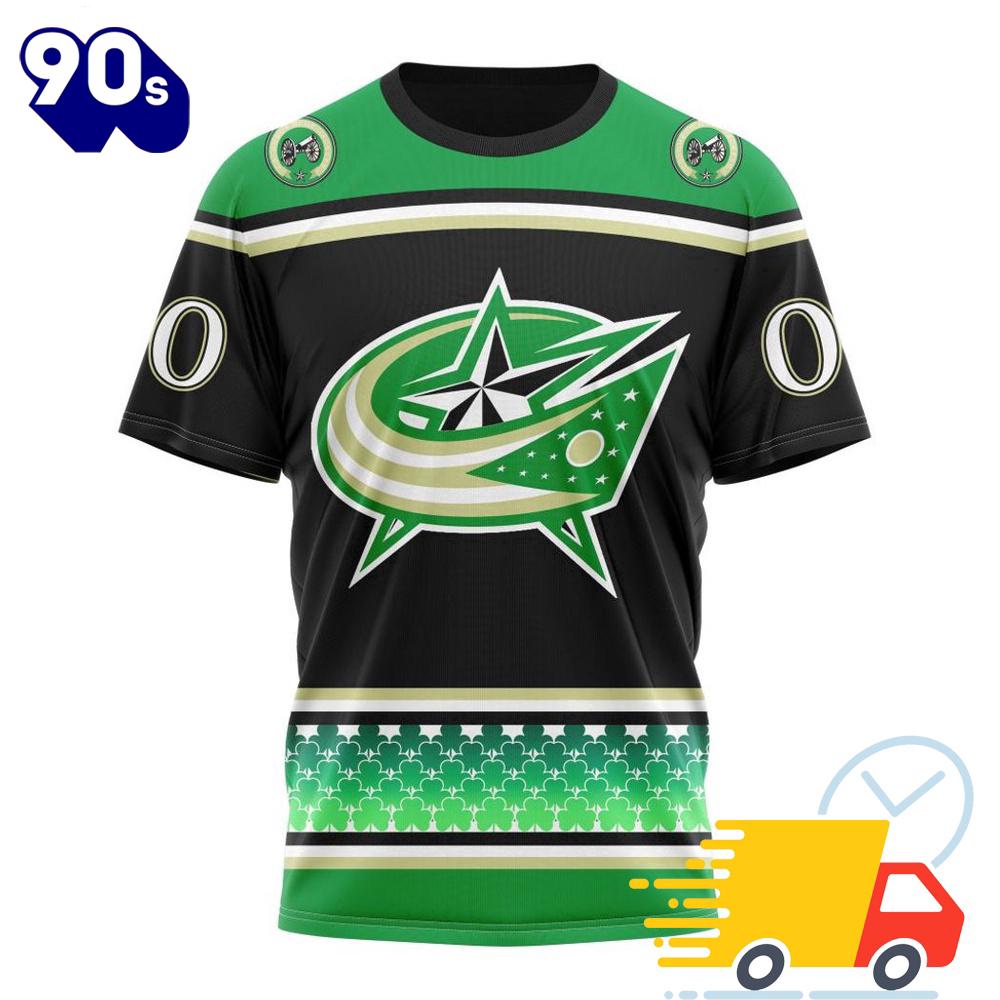 Personalized NHL Columbus Blue Jackets Specialized Unisex Kits Hockey Celebrate St Patrick's Day 3D Shirts Personalized NHL Columbus Blue Jackets Specialized Unisex Kits Hockey Celebrate St Patrick's Day 3D Shirts