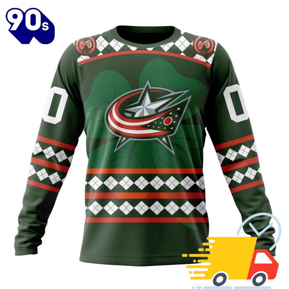 Personalized NHL Columbus Blue Jackets Specialized Unisex Kits Hockey Celebrate St Patrick's Day All Over Print Shirts Personalized NHL Columbus Blue Jackets Specialized Unisex Kits Hockey Celebrate St Patrick's Day All Over Print Shirts