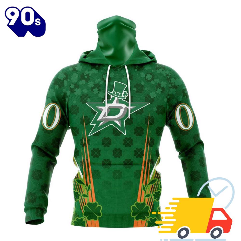Personalized NHL Dallas Stars Full Green Design For St. Patrick's Day All Over Print Shirts Personalized NHL Dallas Stars Full Green Design For St. Patrick's Day All Over Print Shirts