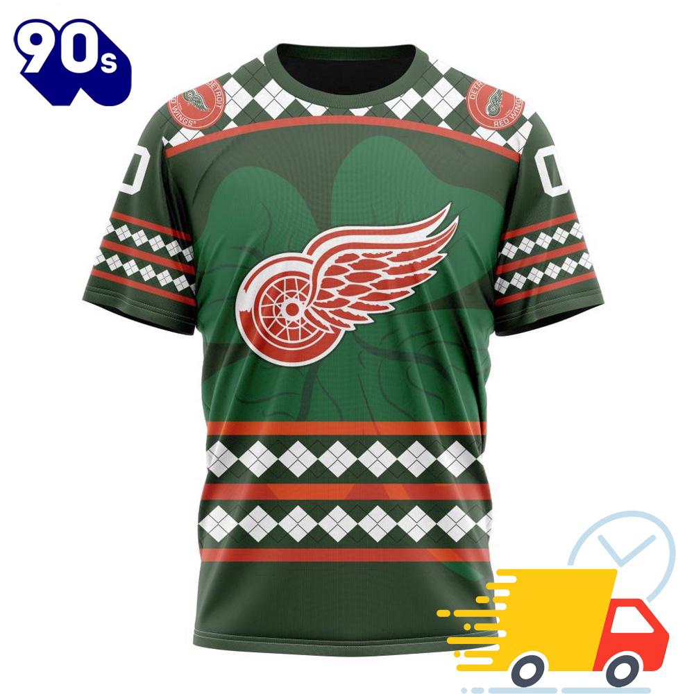 Personalized NHL Detroit Red Wings Specialized Unisex Kits Hockey Celebrate St Patrick's Day 3D Shirts Personalized NHL Detroit Red Wings Specialized Unisex Kits Hockey Celebrate St Patrick's Day 3D Shirts