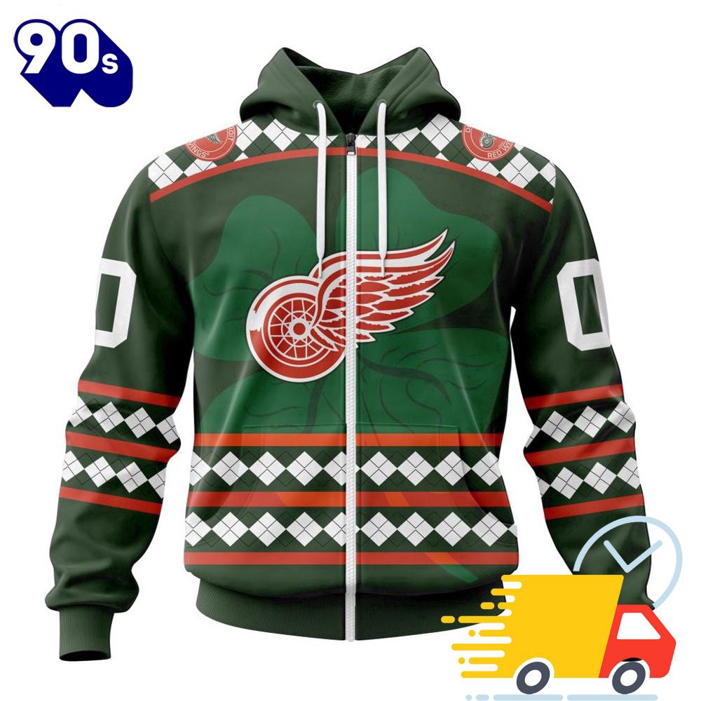 Personalized NHL Detroit Red Wings Specialized Unisex Kits Hockey Celebrate St Patrick's Day 3D Shirts Personalized NHL Detroit Red Wings Specialized Unisex Kits Hockey Celebrate St Patrick's Day 3D Shirts