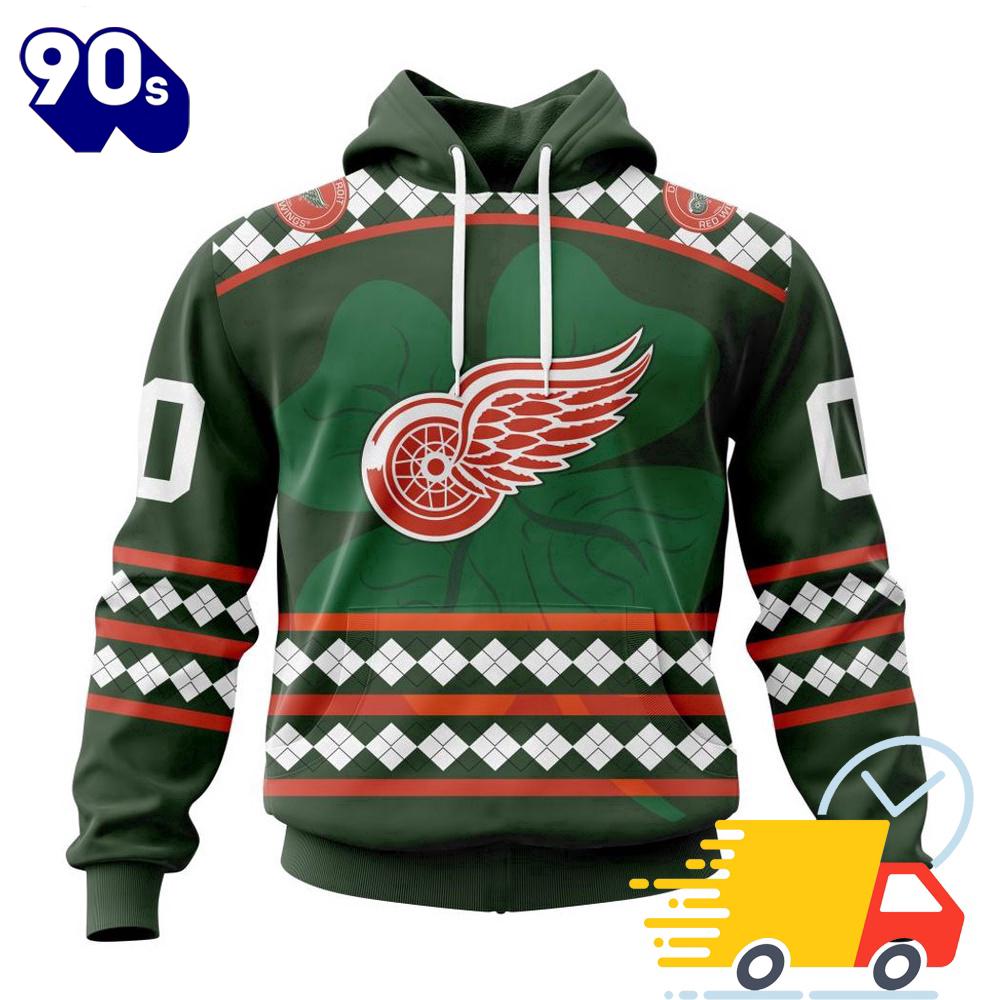 Personalized NHL Detroit Red Wings Specialized Unisex Kits Hockey Celebrate St Patrick's Day 3D Shirts Personalized NHL Detroit Red Wings Specialized Unisex Kits Hockey Celebrate St Patrick's Day 3D Shirts