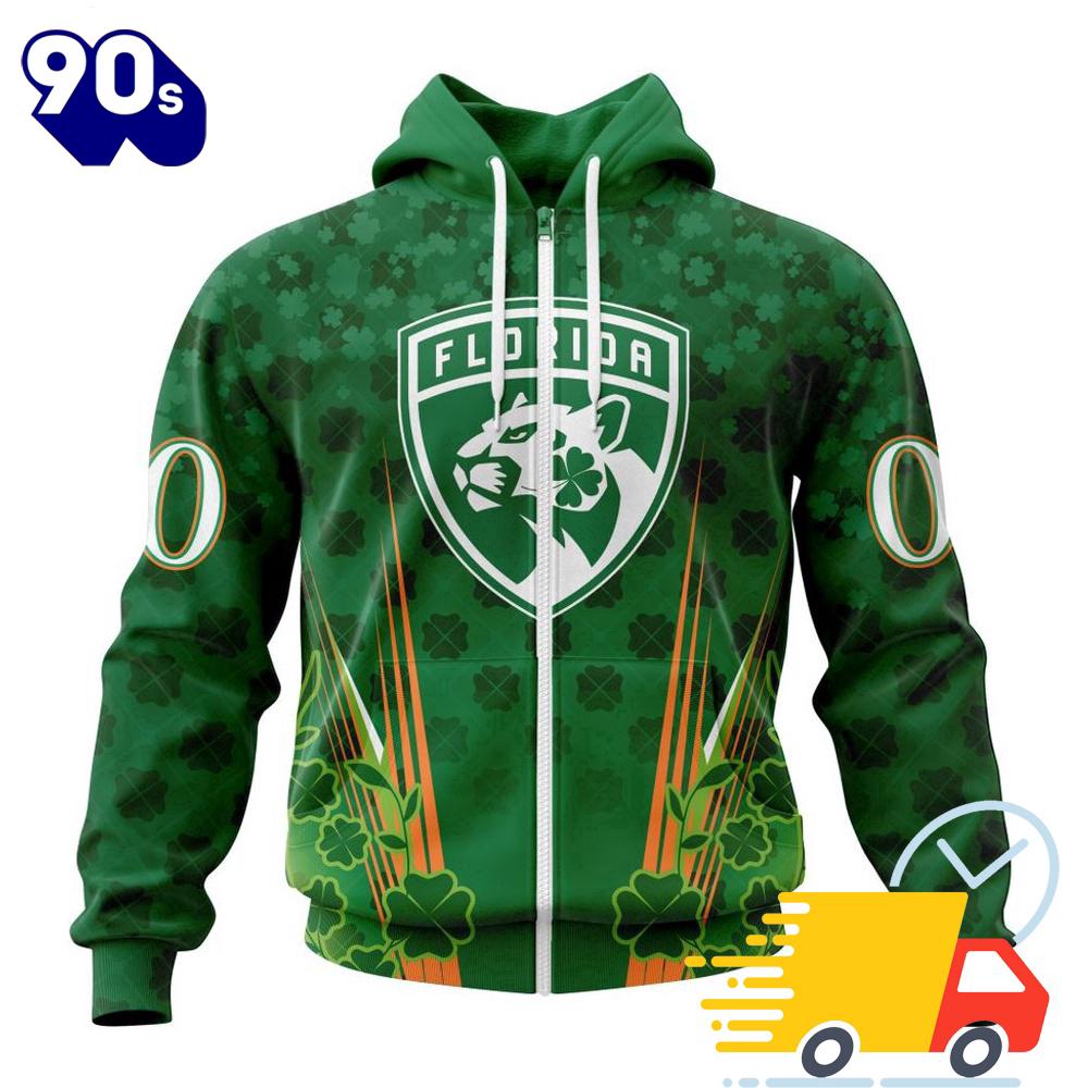 Personalized NHL Florida Panthers Full Green Design For St. Patrick's Day All Over Print Shirts Personalized NHL Florida Panthers Full Green Design For St. Patrick's Day All Over Print Shirts