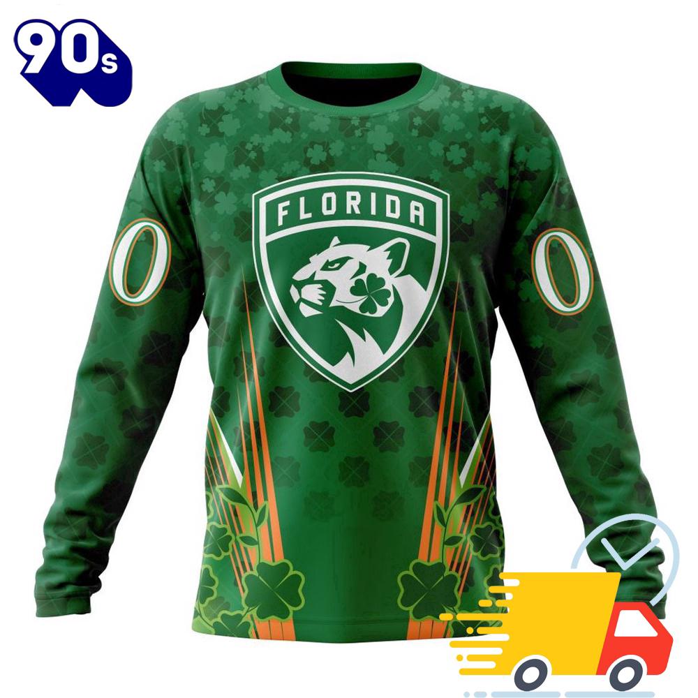 Personalized NHL Florida Panthers Full Green Design For St. Patrick's Day All Over Print Shirts Personalized NHL Florida Panthers Full Green Design For St. Patrick's Day All Over Print Shirts