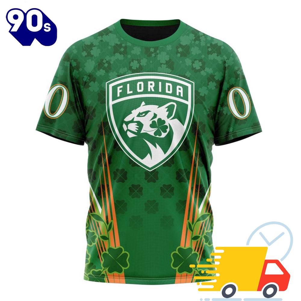 Personalized NHL Florida Panthers Full Green Design For St. Patrick's Day All Over Print Shirts Personalized NHL Florida Panthers Full Green Design For St. Patrick's Day All Over Print Shirts