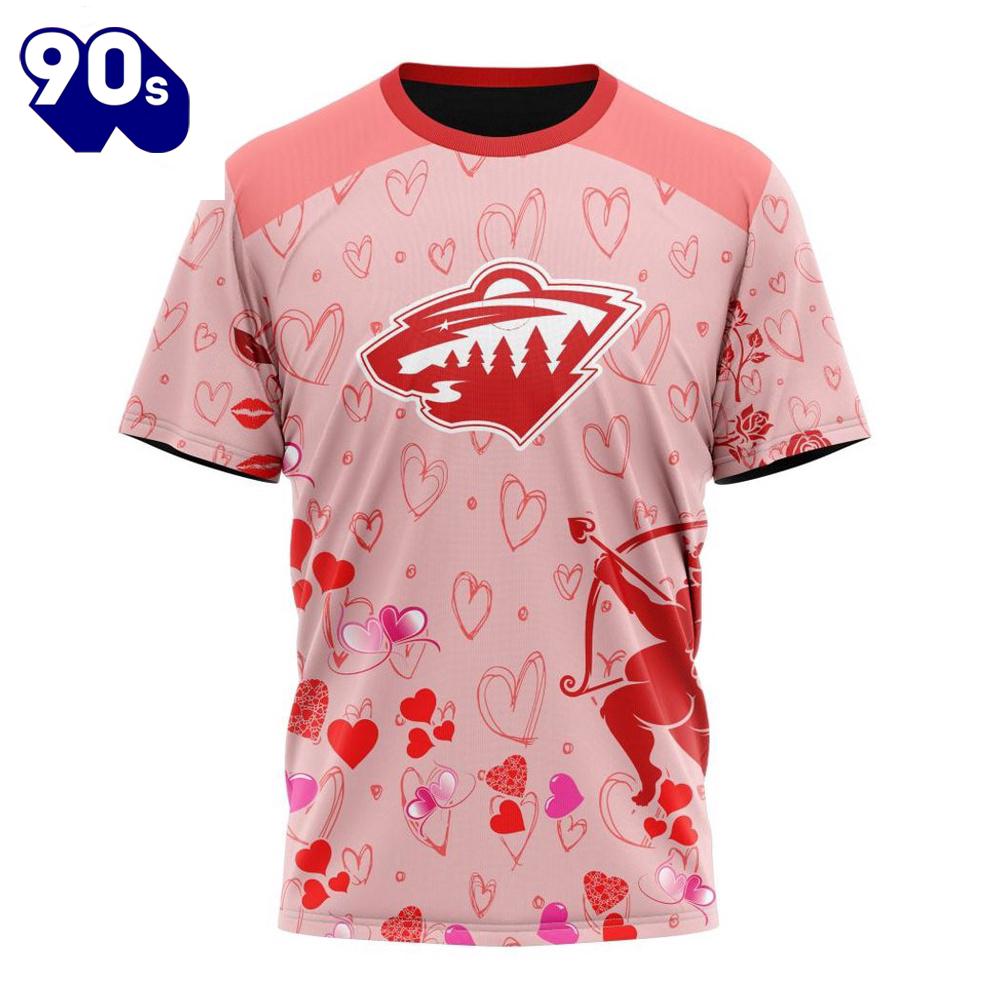 Personalized NHL Minnesota Wild Special Design For Valentines Day All Over Print Shirt Personalized NHL Minnesota Wild Special Design For Valentines Day All Over Print Shirt