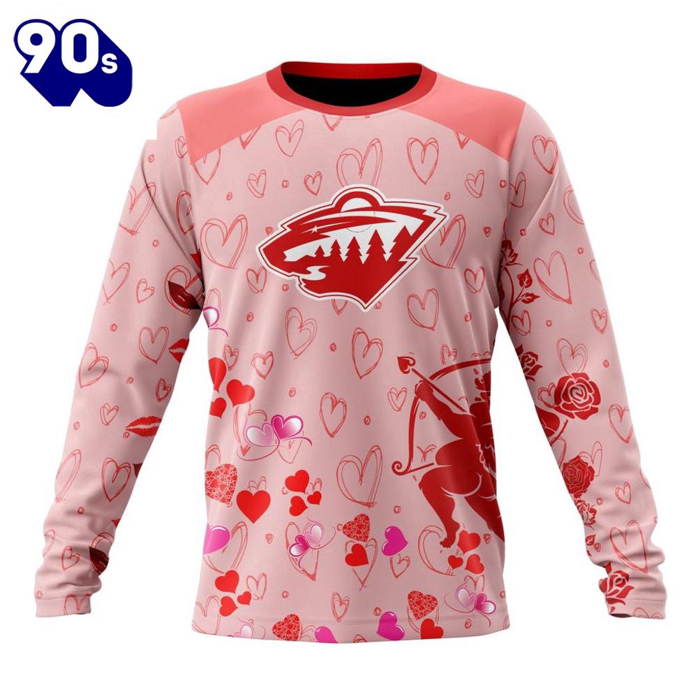 Personalized NHL Minnesota Wild Special Design For Valentines Day All Over Print Shirt Personalized NHL Minnesota Wild Special Design For Valentines Day All Over Print Shirt