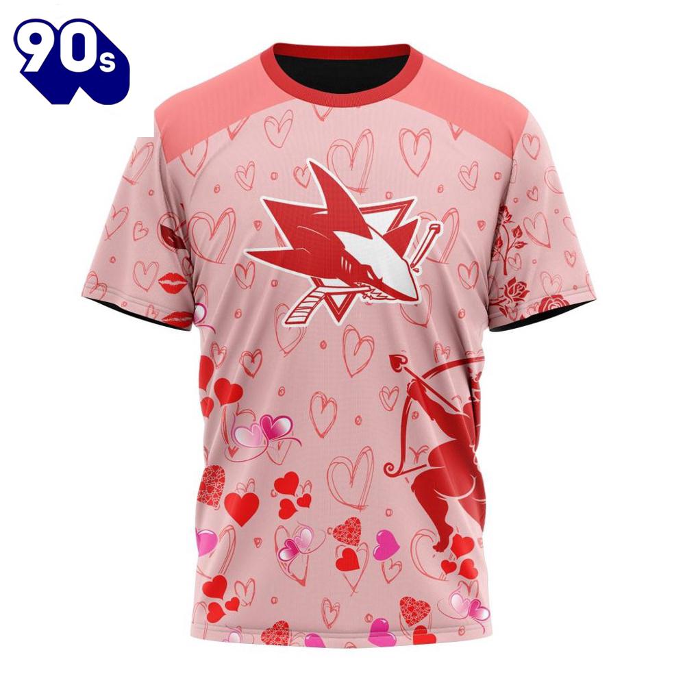 Personalized NHL San Jose Sharks Special Design For Valentines Day All Over Print Shirt Personalized NHL San Jose Sharks Special Design For Valentines Day All Over Print Shirt