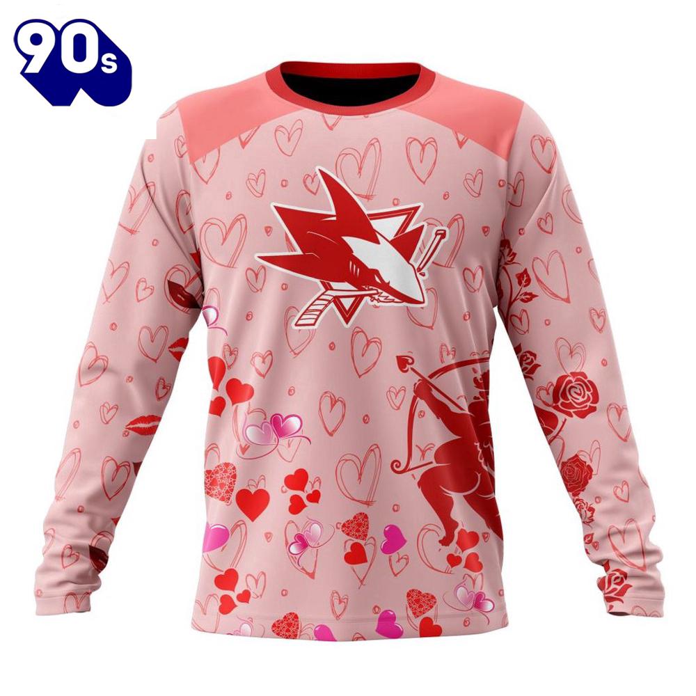 Personalized NHL San Jose Sharks Special Design For Valentines Day All Over Print Shirt Personalized NHL San Jose Sharks Special Design For Valentines Day All Over Print Shirt