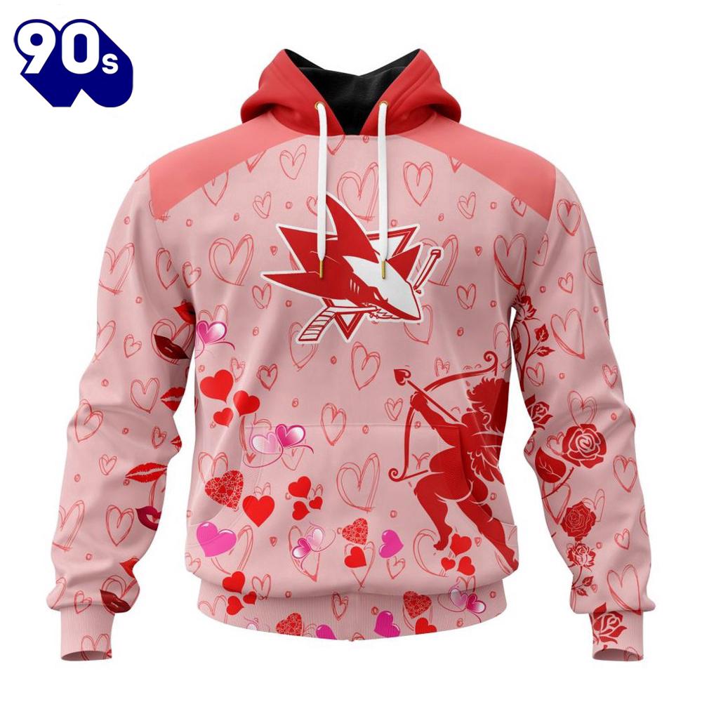 Personalized NHL San Jose Sharks Special Design For Valentines Day All Over Print Shirt Personalized NHL San Jose Sharks Special Design For Valentines Day All Over Print Shirt
