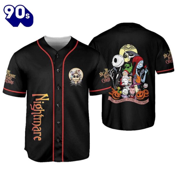 Personalized Nightmare Christmas Town Baseball Jersey  Gift For Fans