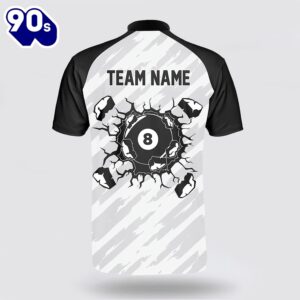 Personalized Smashing Billiard Black White Billiard Jerseys Shirt