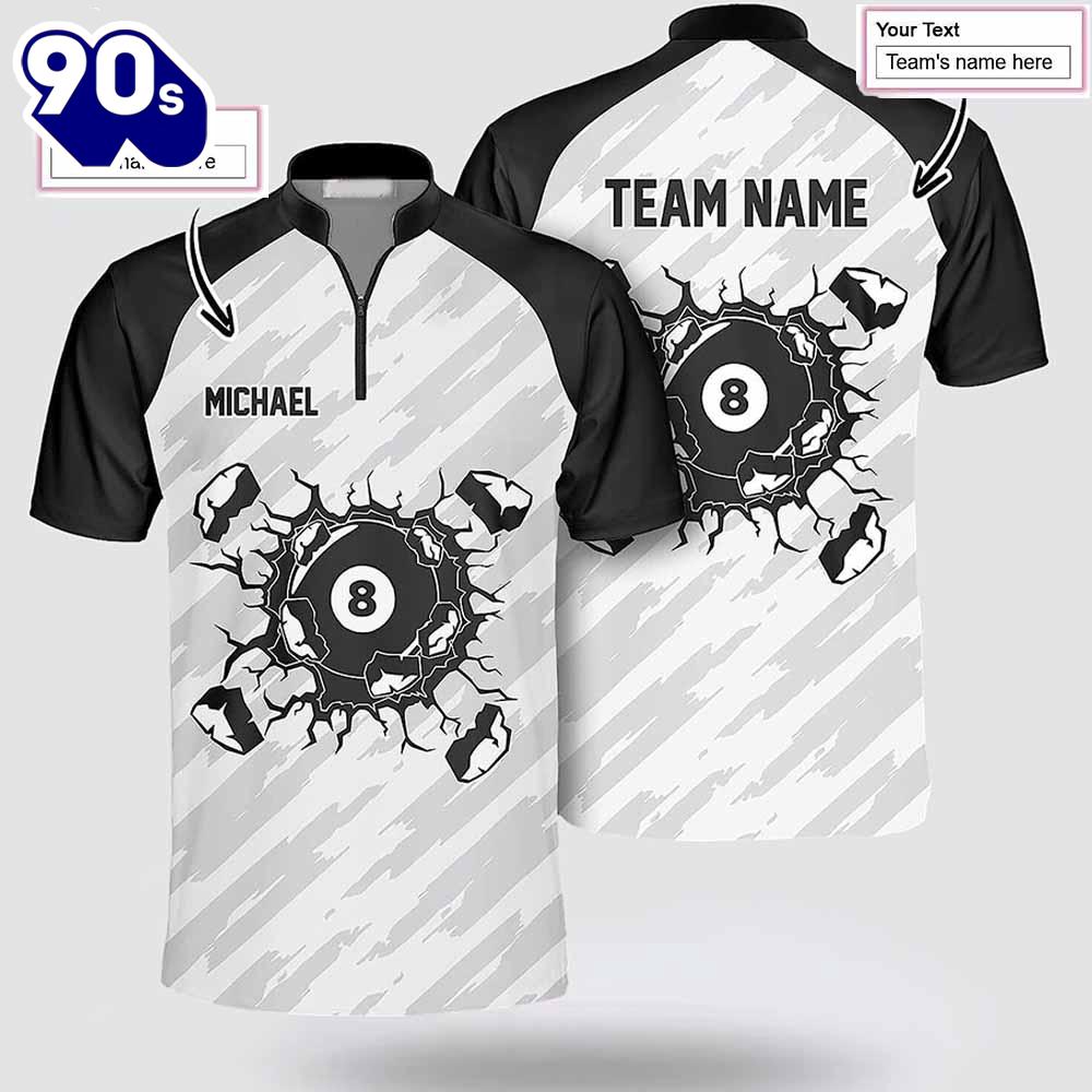 Personalized Smashing Billiard Black White Billiard Jerseys Shirt Gift Xmas Personalized Smashing Billiard Black White Billiard Jerseys Shirt Gift Xmas