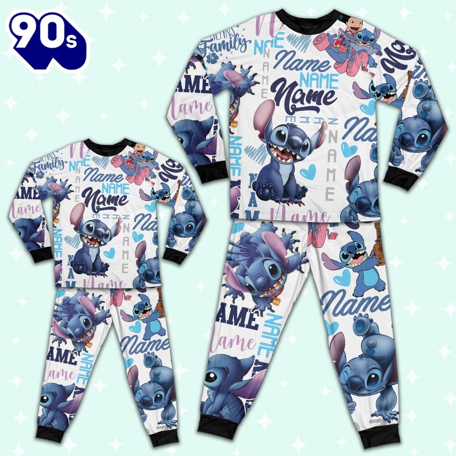 Personalized Stitch Sherpa Pajamas Set - Movie Cartoon Holiday Pajamas Personalized Stitch Sherpa Pajamas Set - Movie Cartoon Holiday Pajamas