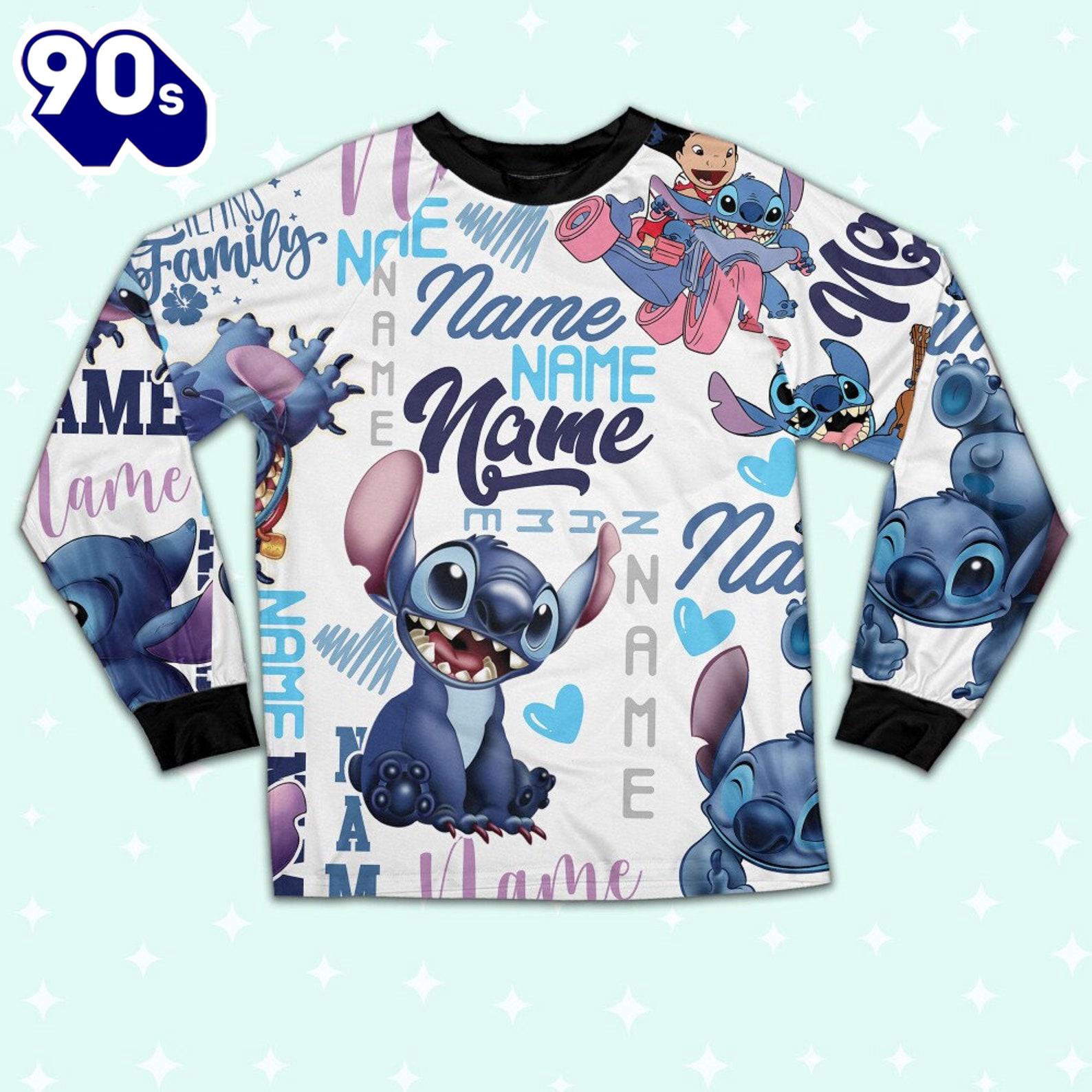 Personalized Stitch Sherpa Pajamas Set - Movie Cartoon Holiday Pajamas Personalized Stitch Sherpa Pajamas Set - Movie Cartoon Holiday Pajamas