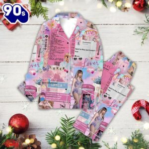 Personalized Taylor Swift Button Down Pajamas Set Gift Xmas