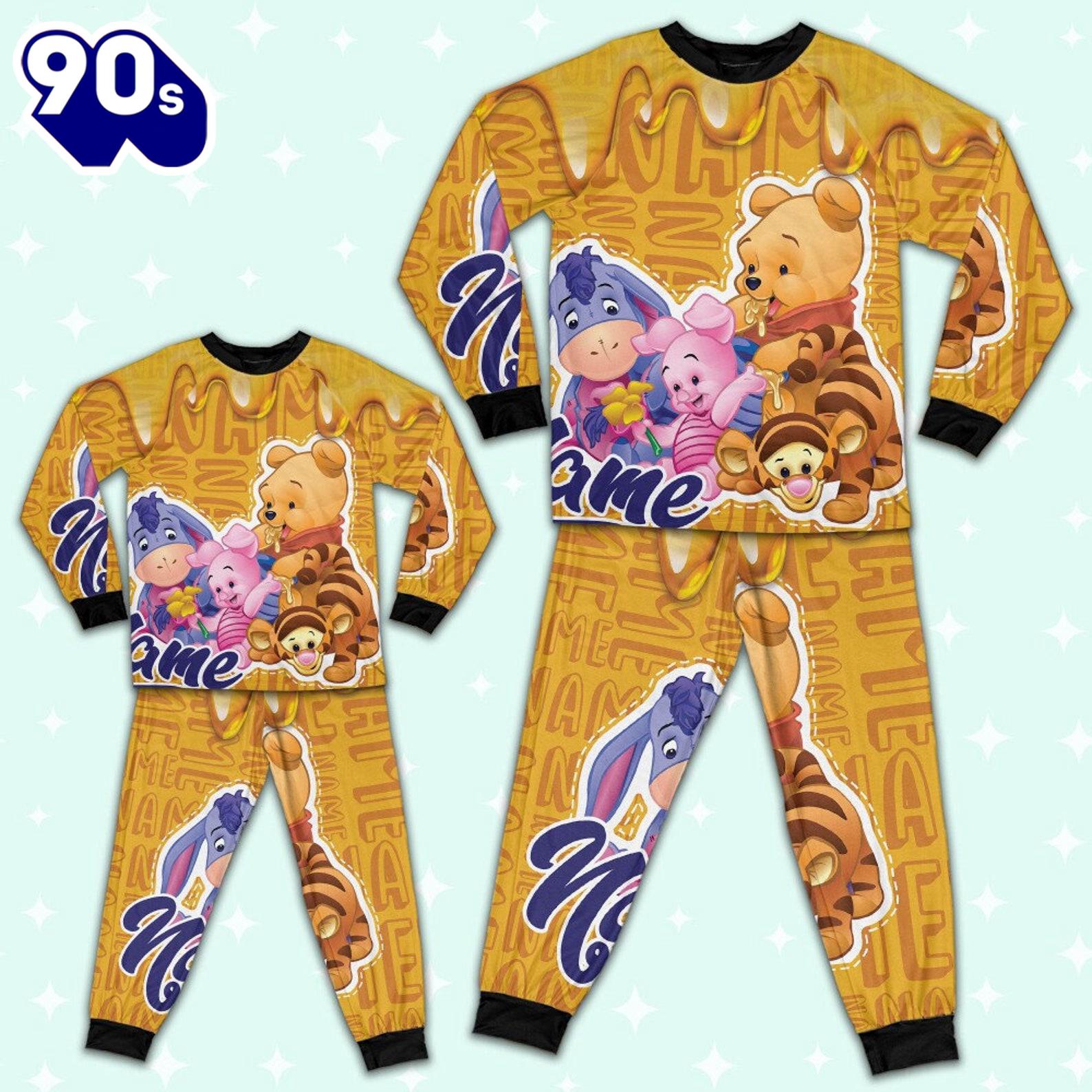 Personalized the Pooh Honey Pajamas Set - Movie Cartoon Holiday Pajamas Personalized the Pooh Honey Pajamas Set - Movie Cartoon Holiday Pajamas