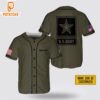 Personalized US Army Rank Veteran Baseball Jersey 4th Of July