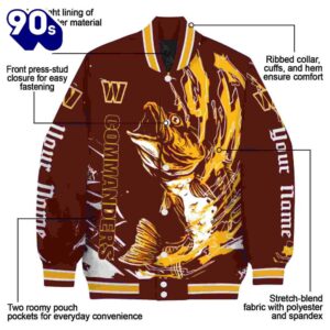 Personalized Washington Commanders Fishing Passion Burgundy White Jacket