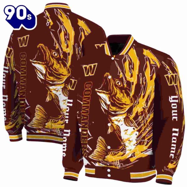 Personalized Washington Commanders Fishing Passion Burgundy White Jacket