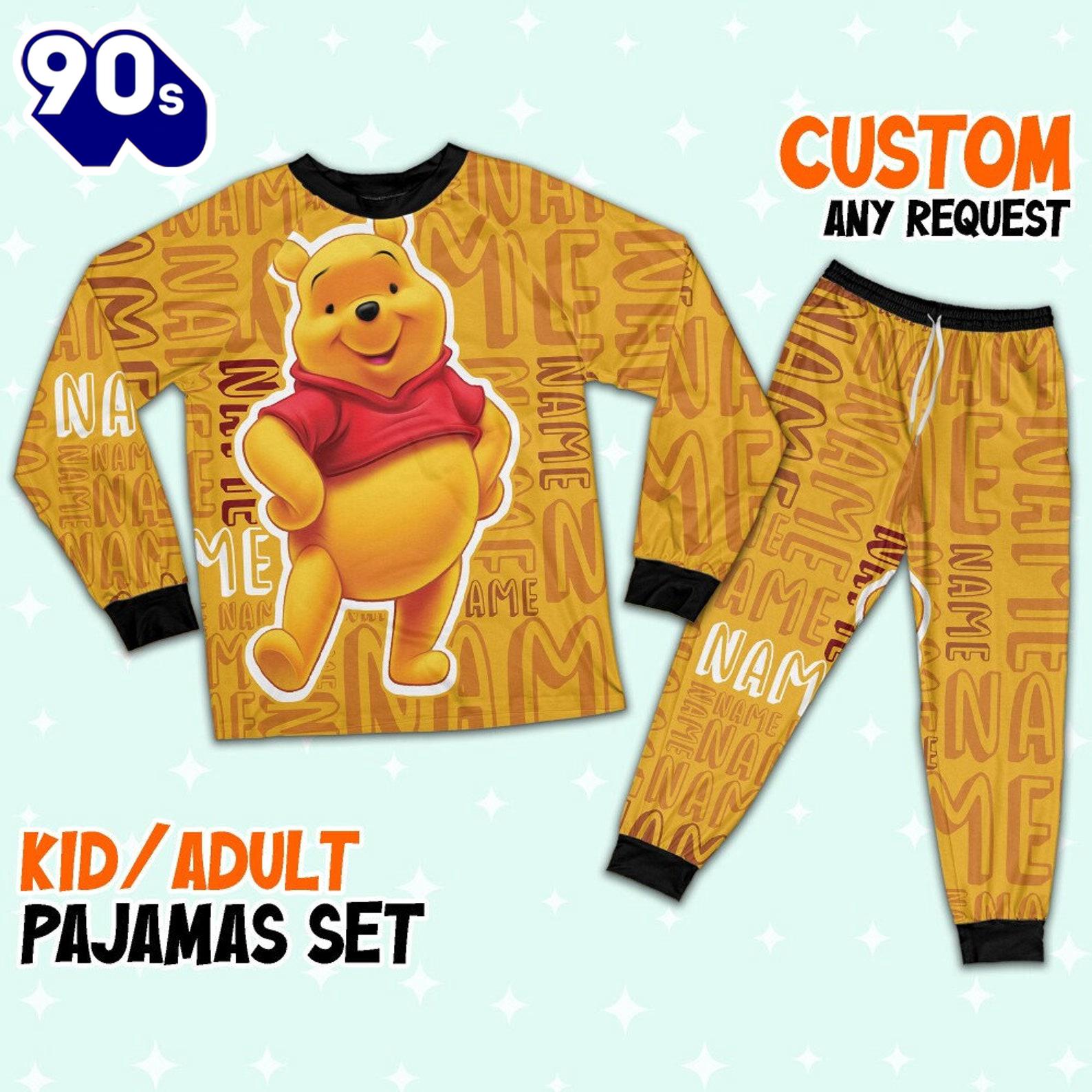 Personalized Winnie the Pooh Pooh Bear Pajamas Set - Movie Cartoon Holiday Pajamas Personalized Winnie the Pooh Pooh Bear Pajamas Set - Movie Cartoon Holiday Pajamas