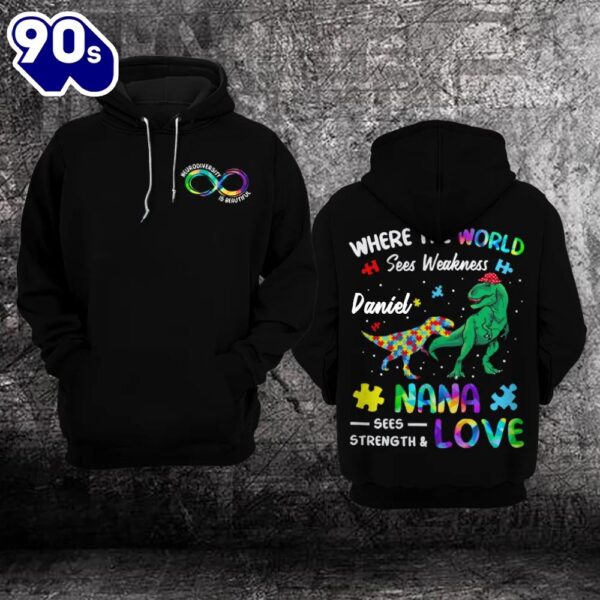 Personazlied Autism Awareness Hoodie 3D  neurodiversity is beautiful  Gift Christmas