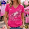 Philadelphia Eagles 2026 NFL Tackle Breast Cancer V neck T Shirt, NFL Fan V Neck Shirt