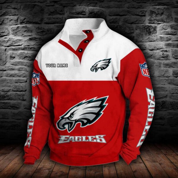 Philadelphia Eagles Double Breasted Stand Collar Hoodie