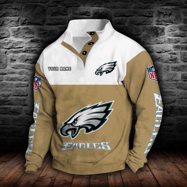 Philadelphia Eagles Double Breasted Stand Collar Hoodie