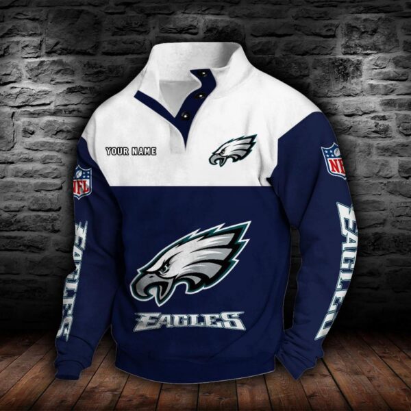 Philadelphia Eagles Double Breasted Stand Collar Hoodie