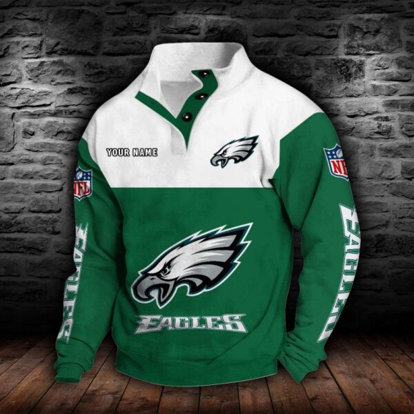 Philadelphia Eagles Double Breasted Stand Collar Hoodie