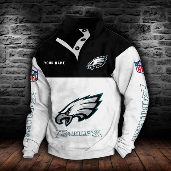 Philadelphia Eagles Double Breasted Stand Collar Hoodie