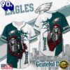 Philadelphia Eagles NFL Game Day Grateful Dead Baseball Jersey Shirt, Trending NFL Jersey